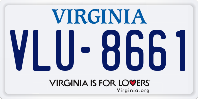 VA license plate VLU8661