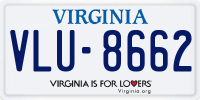 VA license plate VLU8662