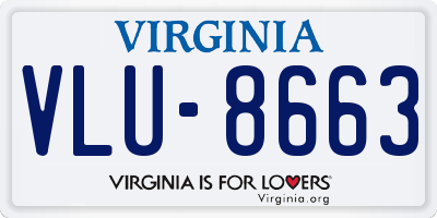 VA license plate VLU8663