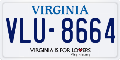 VA license plate VLU8664