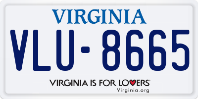 VA license plate VLU8665