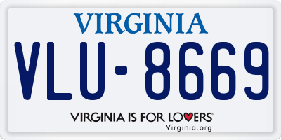 VA license plate VLU8669