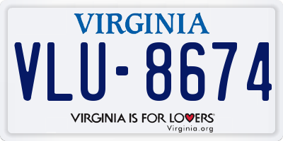 VA license plate VLU8674