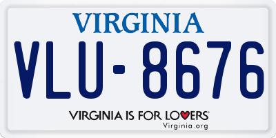VA license plate VLU8676