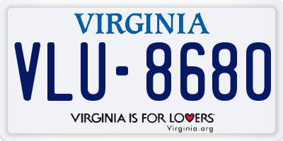 VA license plate VLU8680