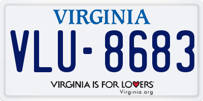 VA license plate VLU8683