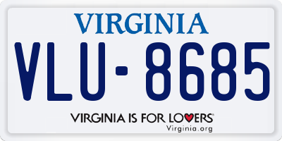 VA license plate VLU8685