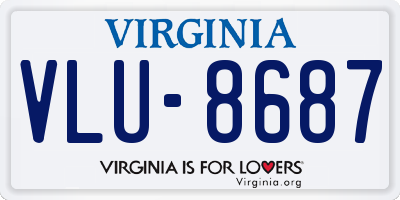 VA license plate VLU8687