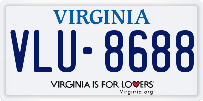 VA license plate VLU8688