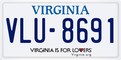 VA license plate VLU8691