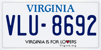 VA license plate VLU8692