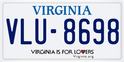 VA license plate VLU8698