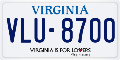VA license plate VLU8700