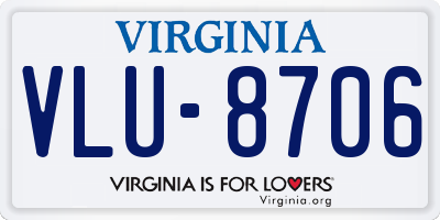 VA license plate VLU8706