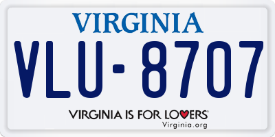 VA license plate VLU8707