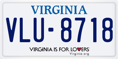 VA license plate VLU8718