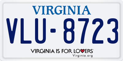 VA license plate VLU8723