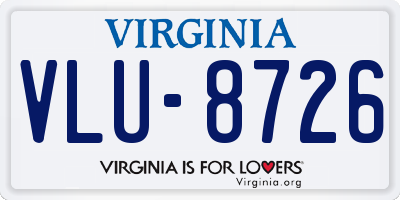 VA license plate VLU8726