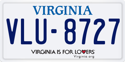 VA license plate VLU8727