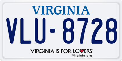 VA license plate VLU8728