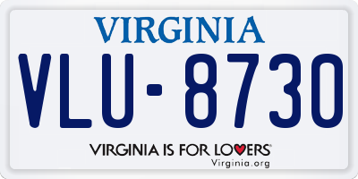 VA license plate VLU8730
