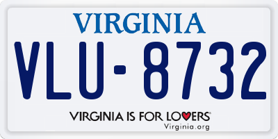 VA license plate VLU8732
