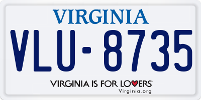 VA license plate VLU8735
