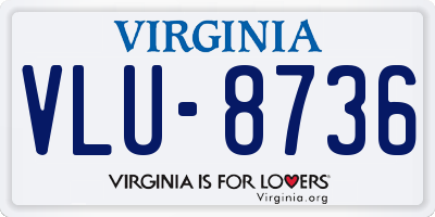 VA license plate VLU8736