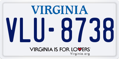 VA license plate VLU8738