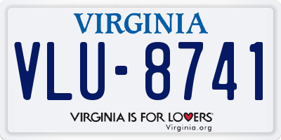 VA license plate VLU8741