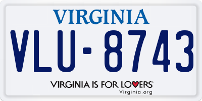 VA license plate VLU8743
