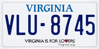 VA license plate VLU8745