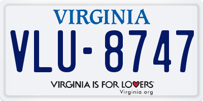 VA license plate VLU8747