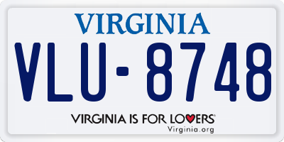VA license plate VLU8748