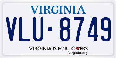 VA license plate VLU8749