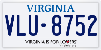 VA license plate VLU8752