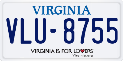 VA license plate VLU8755