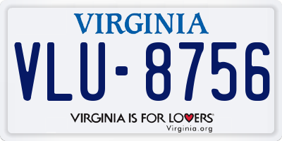 VA license plate VLU8756