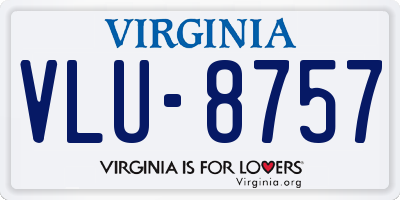 VA license plate VLU8757