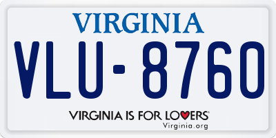 VA license plate VLU8760