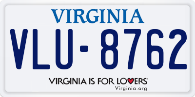 VA license plate VLU8762