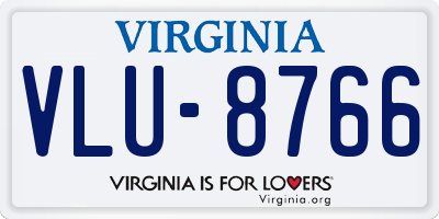 VA license plate VLU8766