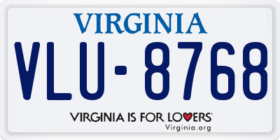 VA license plate VLU8768