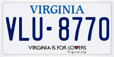 VA license plate VLU8770