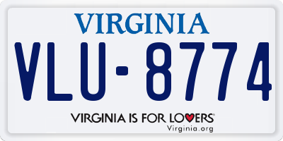 VA license plate VLU8774