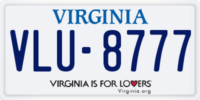 VA license plate VLU8777