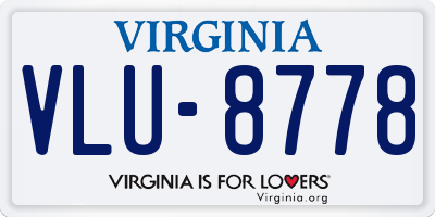 VA license plate VLU8778