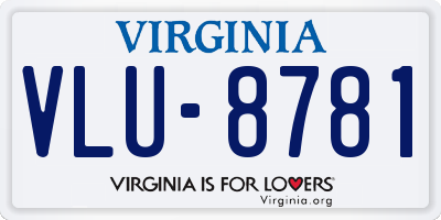 VA license plate VLU8781