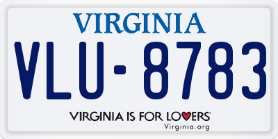 VA license plate VLU8783