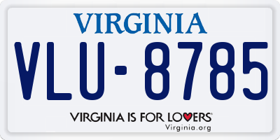 VA license plate VLU8785